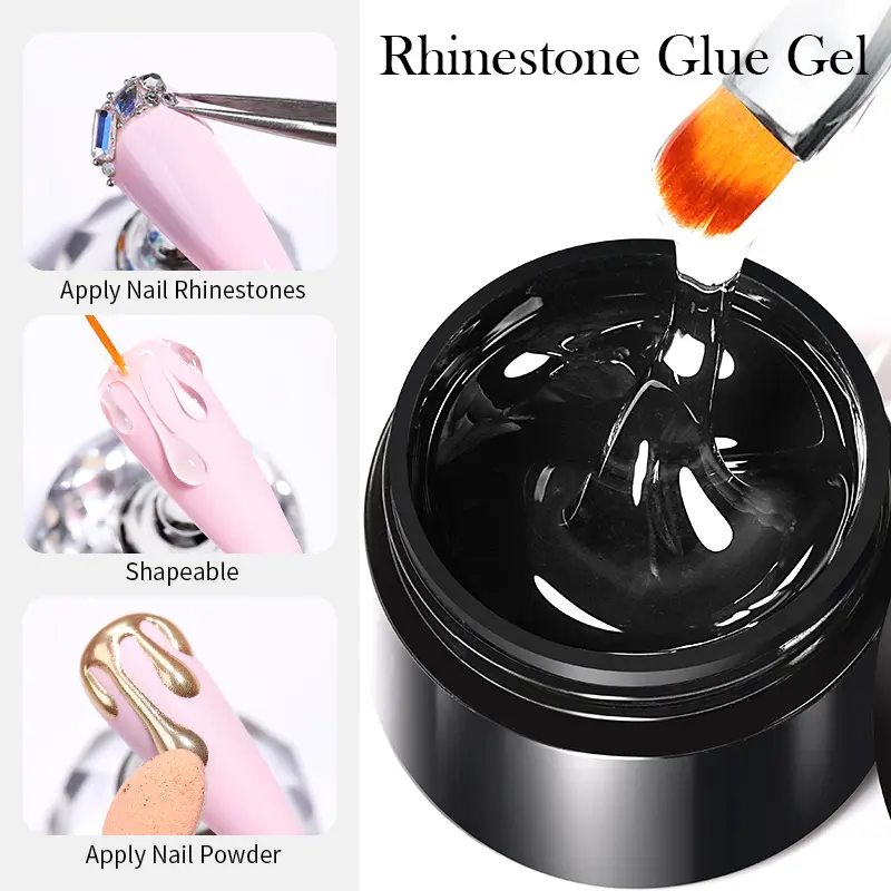 BORN PRETTY Nail Rhinestone Glue for Nails 3D Nail Art Gel for Nail Charms Gems and Jewels Decoration Nail Gem Glue Gel