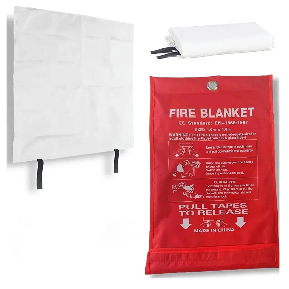 Fire Blanket Fiberglass Fire Emergency Blanket Suppression Blanket Flame Retardant Blanket Emergency Survival Safety Cover