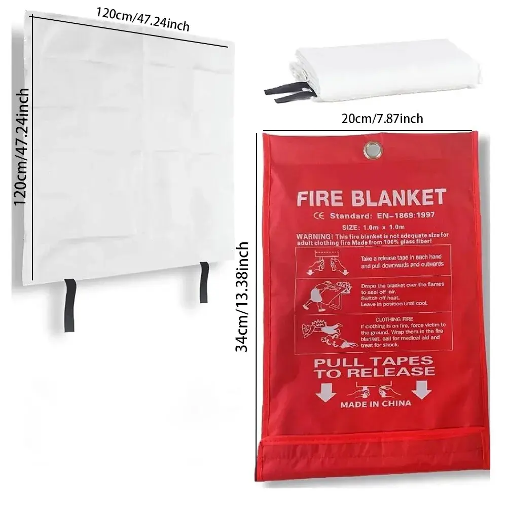 Fire Blanket Fiberglass Fire Emergency Blanket Suppression Blanket Flame Retardant Blanket Emergency Survival Safety Cover