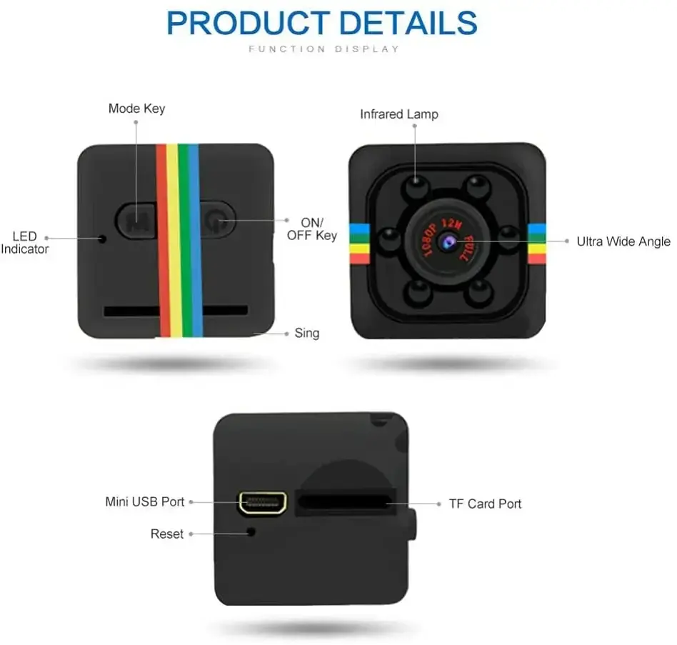 1080P HD Original SQ11 Mini Camera Micro Sports DV 30FPS Action Video Outdoor Gopro Night Vision Support 128G Recording