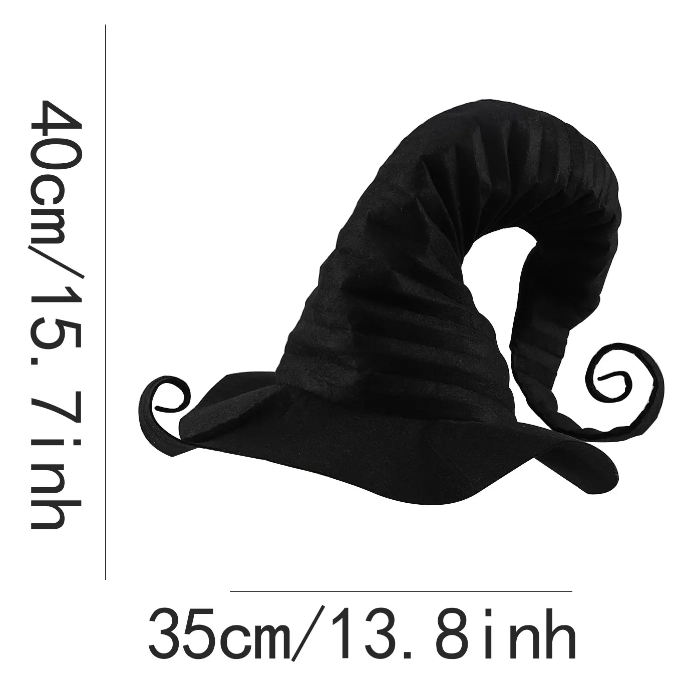 Halloween Folds Witch Wizard Black Hat Party Cosplay Costume Headgear Devil Cap Props Decoration Supplies for Adult Women Men