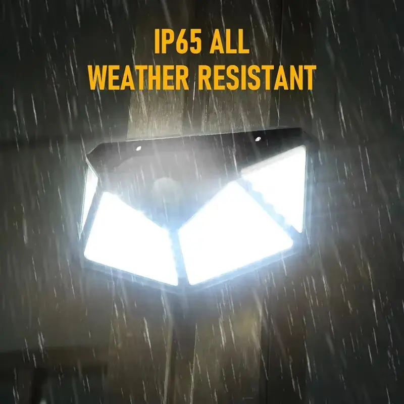 Smart Light Controlled 100 LED Solar Light Human Body Sensing Street Light Waterproof Solar Light for Outdoor Garden Lighting