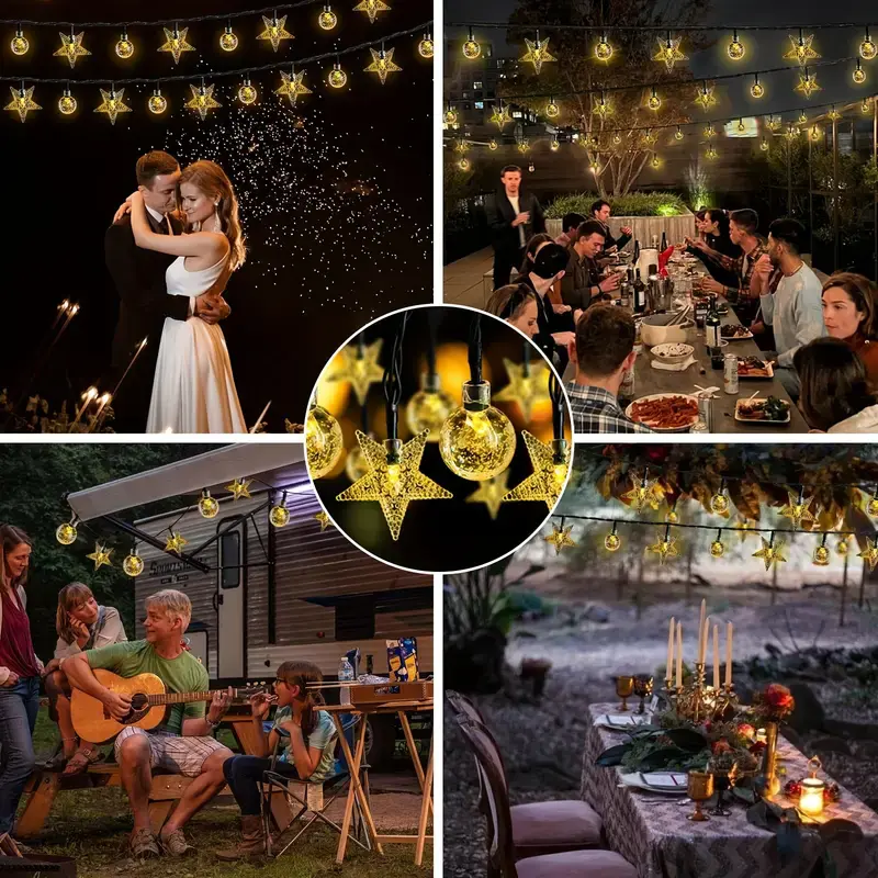 200LED Solar Globe Star String Lights Outdoor Waterproof Solar Backyard Patio Light Party Christmas Decoration Lawn Garden