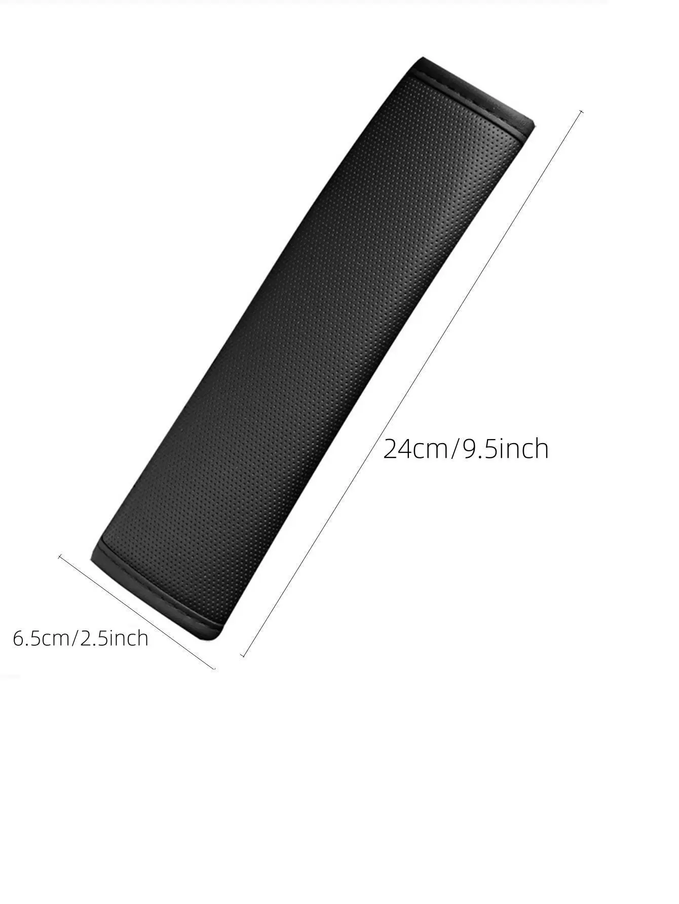 1pc Skin Sensitive PU Leather Fine Hole Car Seat Belt Shoulder Protector Cloth Breathable Decompression Comfortable