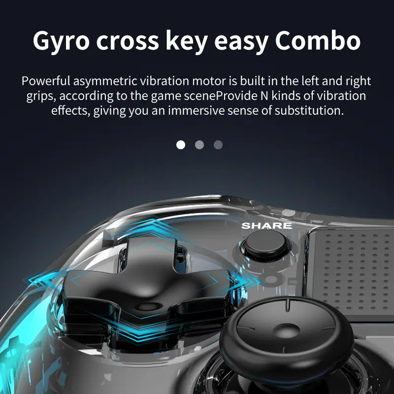 STORM SYRM for P4/P5 Wireless Transparent Gamepad P05 with LED Lights, Six Axis Dual Vibration Gamepad,Supports Multi-Platform