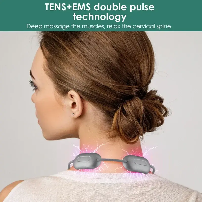 Cervical Massager Portable Massage Pendant for Relaxing Neck and Shoulders, 9 Intensity Levels and 4 Massage Modes