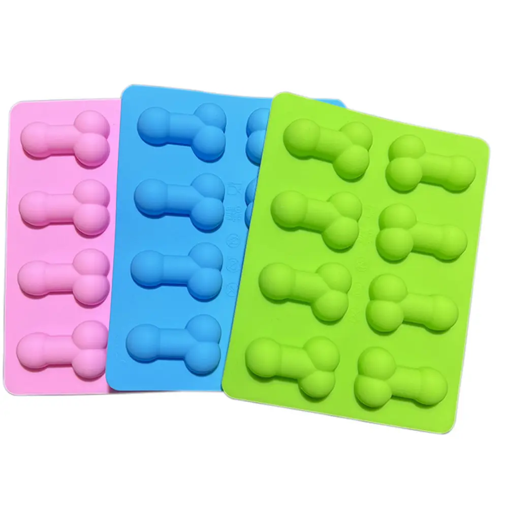 Funny Dicks Chocolate Mould Ice Cube Tray Adult Party Genitals Dessert Sexy Penis Chest Silicone Cake Mold Baking Cake Tools