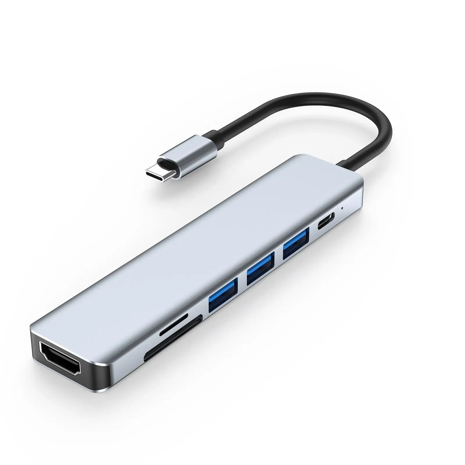 7 In 1 Type C Usb Hub Seven In One Type C 4k 30hz Usb Splitter Supports All Type C Channel Computers To Usb Compatible With Hdmi