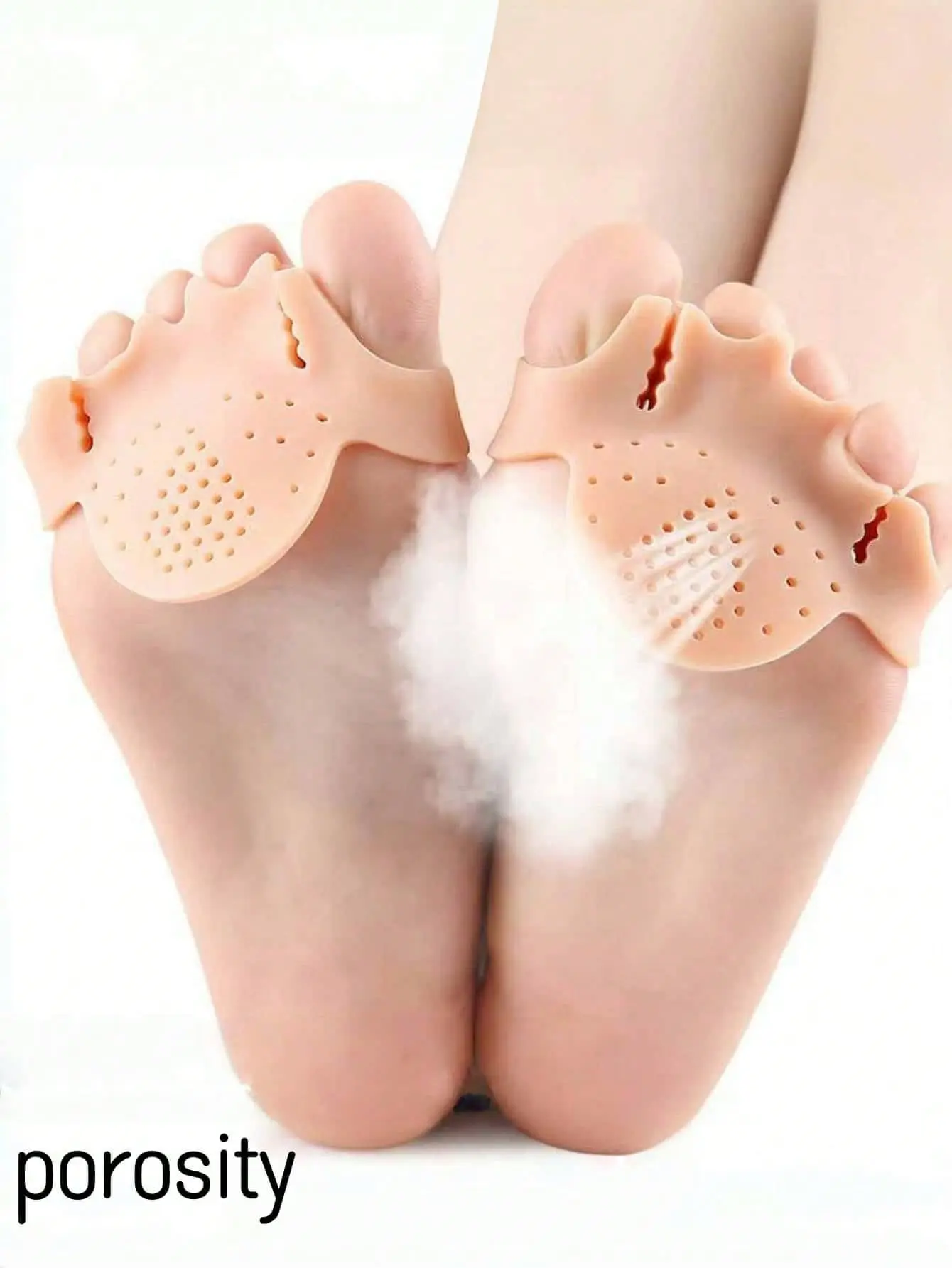2 Pairs of Toe Cover SEBS Foot Pad with 5 Holes to Separate Toe Prevent Overlapping, Shock Absorbing Forefoot Men WomenToe Cover
