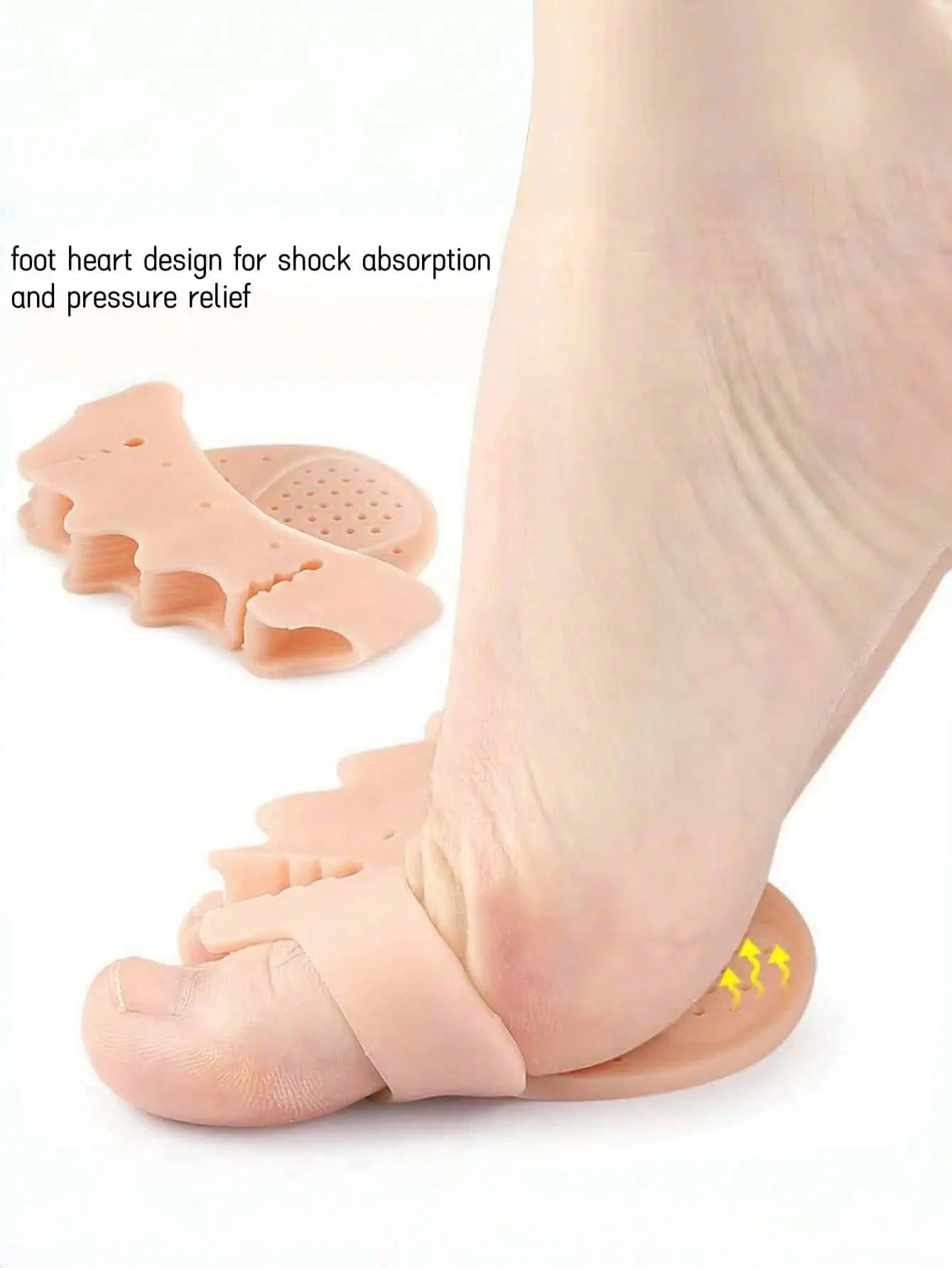 2 Pairs of Toe Cover SEBS Foot Pad with 5 Holes to Separate Toe Prevent Overlapping, Shock Absorbing Forefoot Men WomenToe Cover