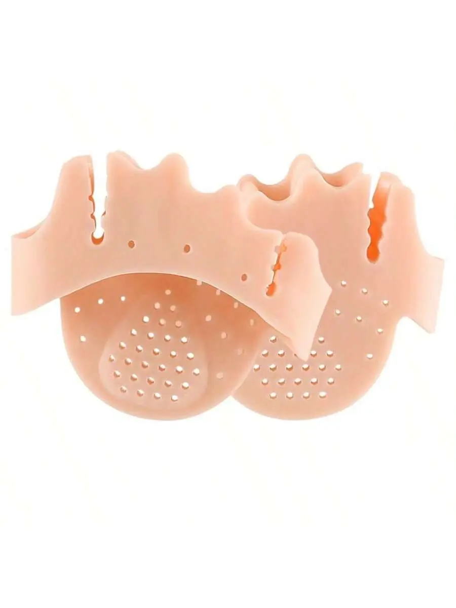 2 Pairs of Toe Cover SEBS Foot Pad with 5 Holes to Separate Toe Prevent Overlapping, Shock Absorbing Forefoot Men WomenToe Cover