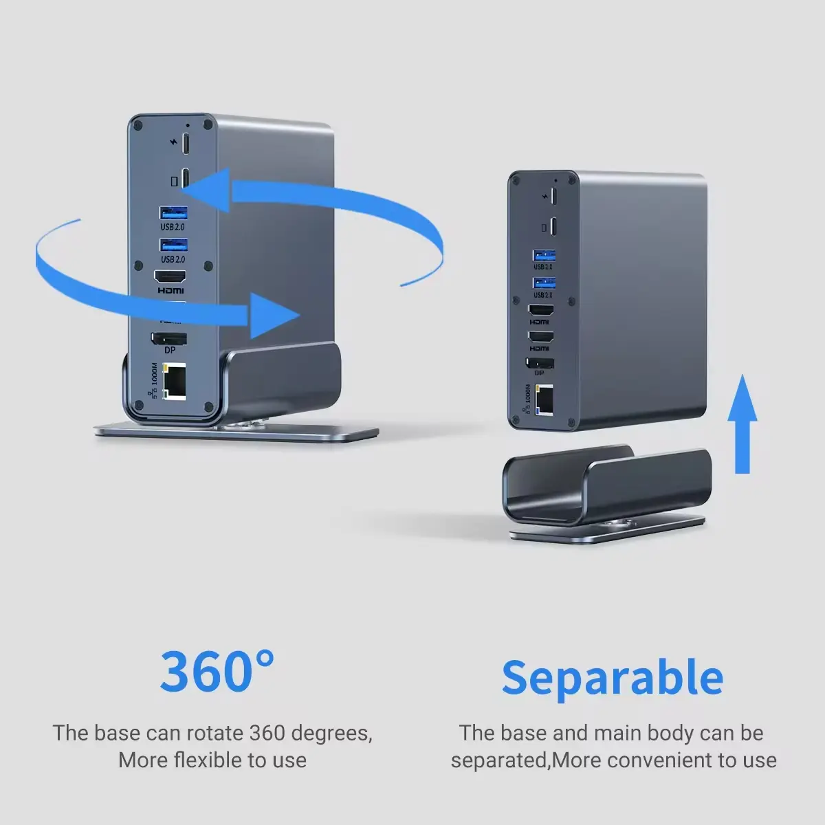 15 in 1 Hub Type-C Docking Station 4K@60Hz HDMI DisplayPort USB A RJ45 SD TF Audio 3.5mm Port Adapter for Macbook Pro Laptop PC