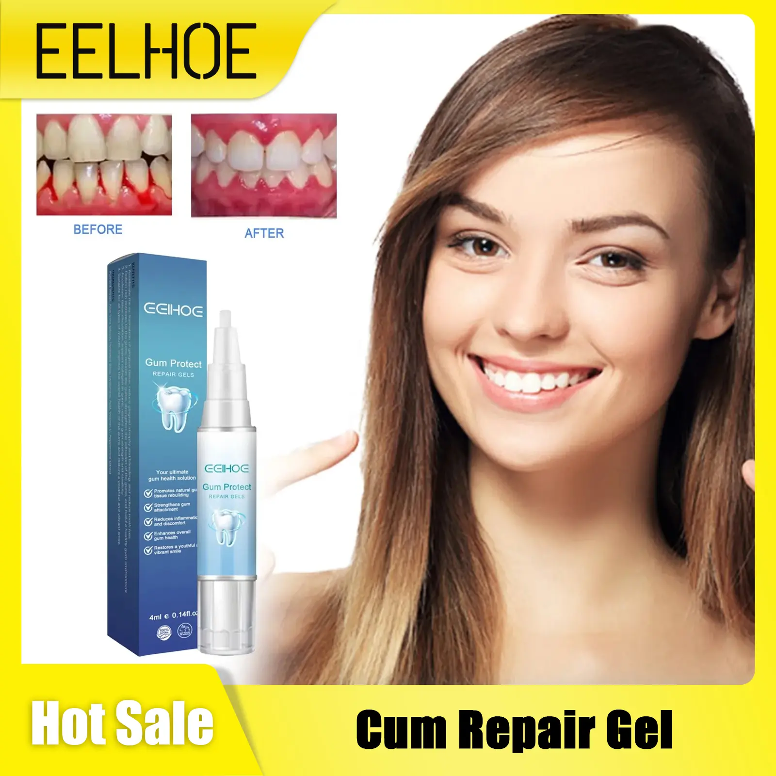 Gum Repair Gel Rebuilding Strengthen Whiten Remove Tooth Stains Anti Gingival Inflammation Recession Bad Breath Protect Oral Gel