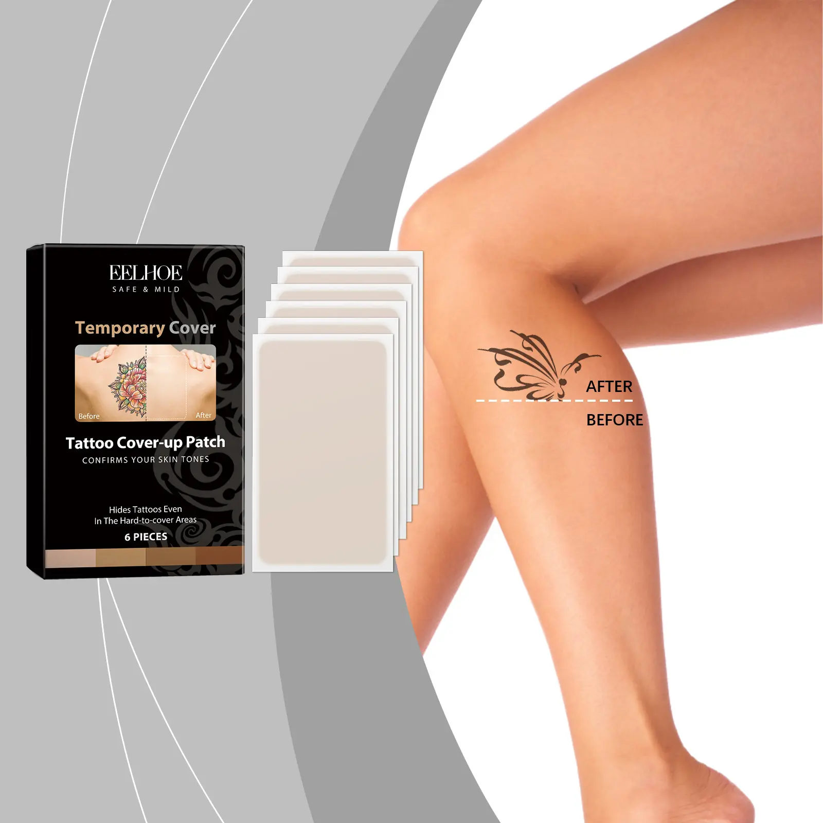 EELHOE Magic Cover Patch Cover Tattoo Hide Scars Birthmarks Waterproof Undetectable Breathable Moisturizing Skin Concealer Patch