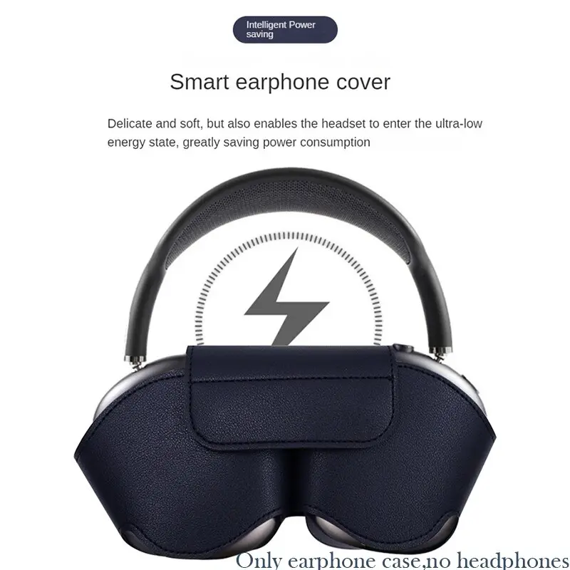 For AirPods Max Protective Case Handheld Blue Tooth Headphone Organiser Leather Wireless Headphone Case