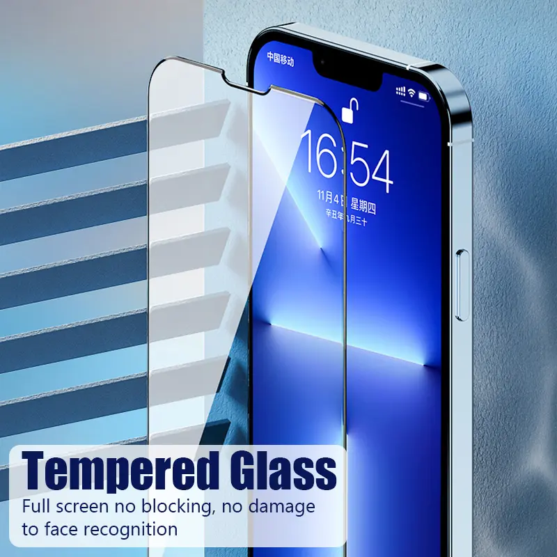 1-4PCS Full Cover Tempered Glass for iPhone 16 15 14 13 12 11 Pro Max Screen Protector for iPhone 16 15 14 Plus XS Max 16e Glass