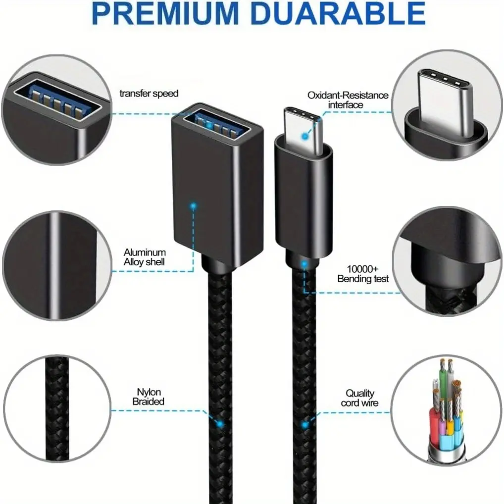 OTG Type C Cable Adapter USB to Type C Adapter Connector for Xiaomi Samsung S20 Huawei OTG Data Cable Converter for MacBook Pro