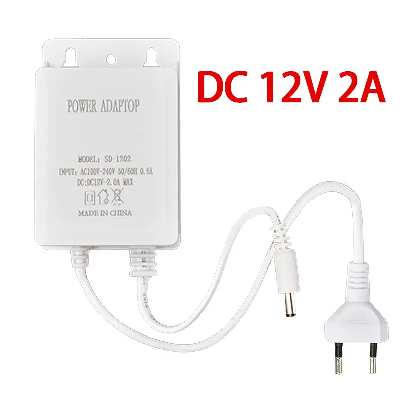 Waterproof Outdoor Power Adapter 100V 240V AC to 12V DC US EU Plug for Europe Charger Supply Converter