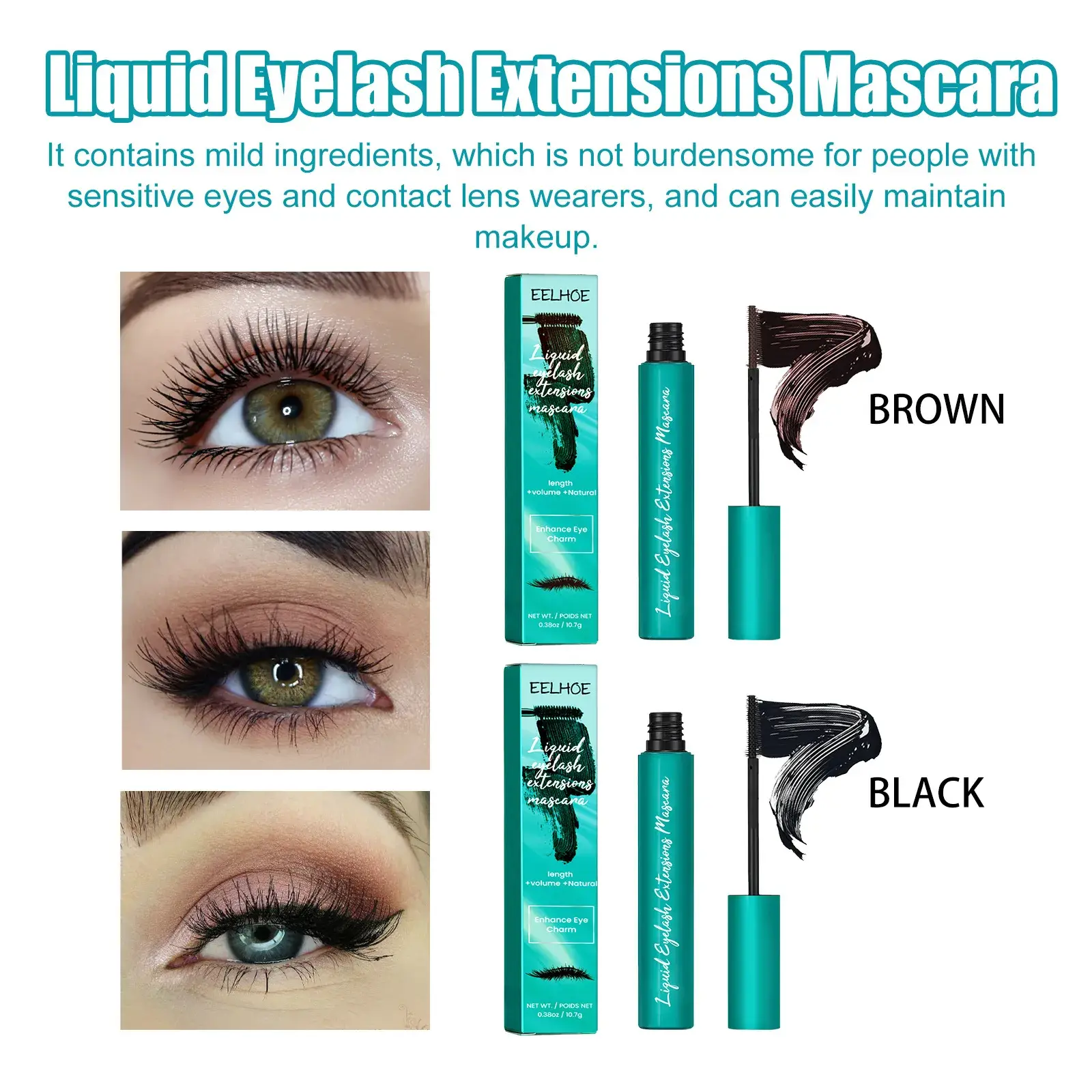 Eyelashes Extension Mascara Lengthening Curly Thicken Enhancer Lift Lashes Long Lasting Waterproof Fast Dry Eye Mascara Cosmetic