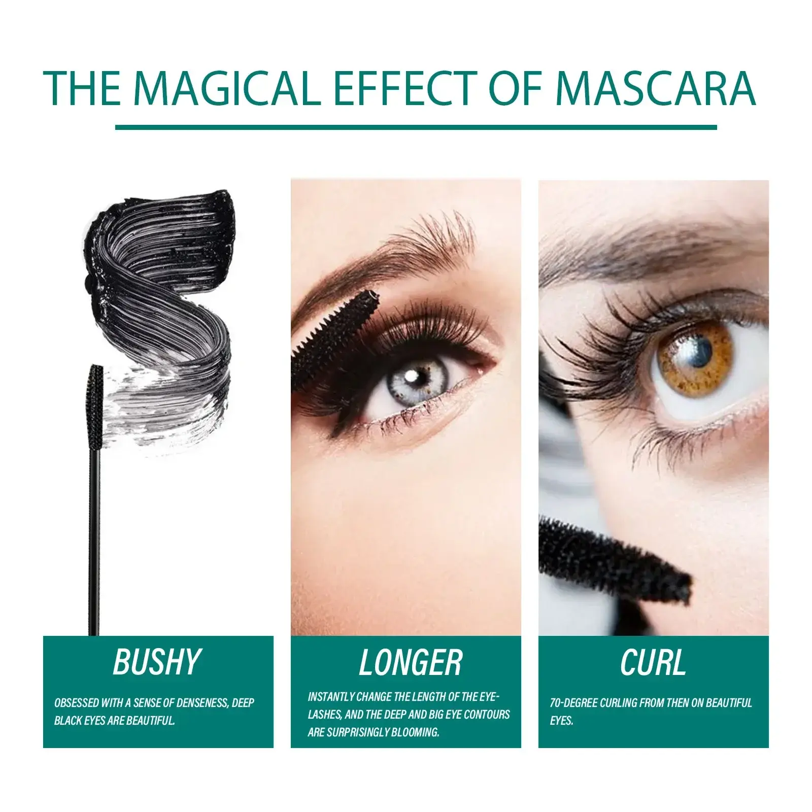 Eyelashes Extension Mascara Lengthening Curly Thicken Enhancer Lift Lashes Long Lasting Waterproof Fast Dry Eye Mascara Cosmetic