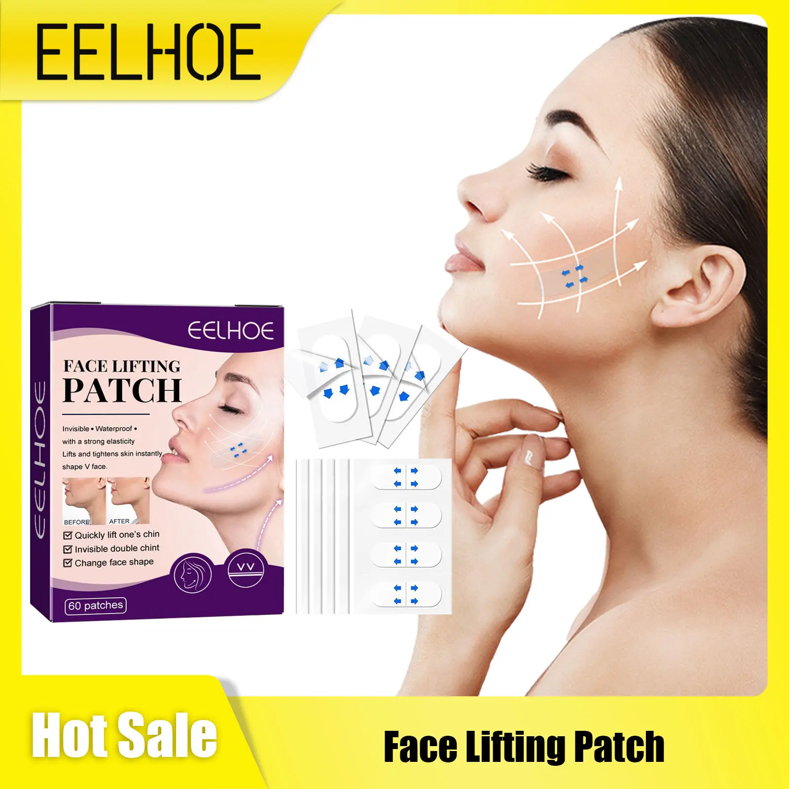 Lifting Face Patches Waterproof Double Chin Remove Sagging Face Slimming Nasolabial Folds Tightening Skin V Face Invisible Patch