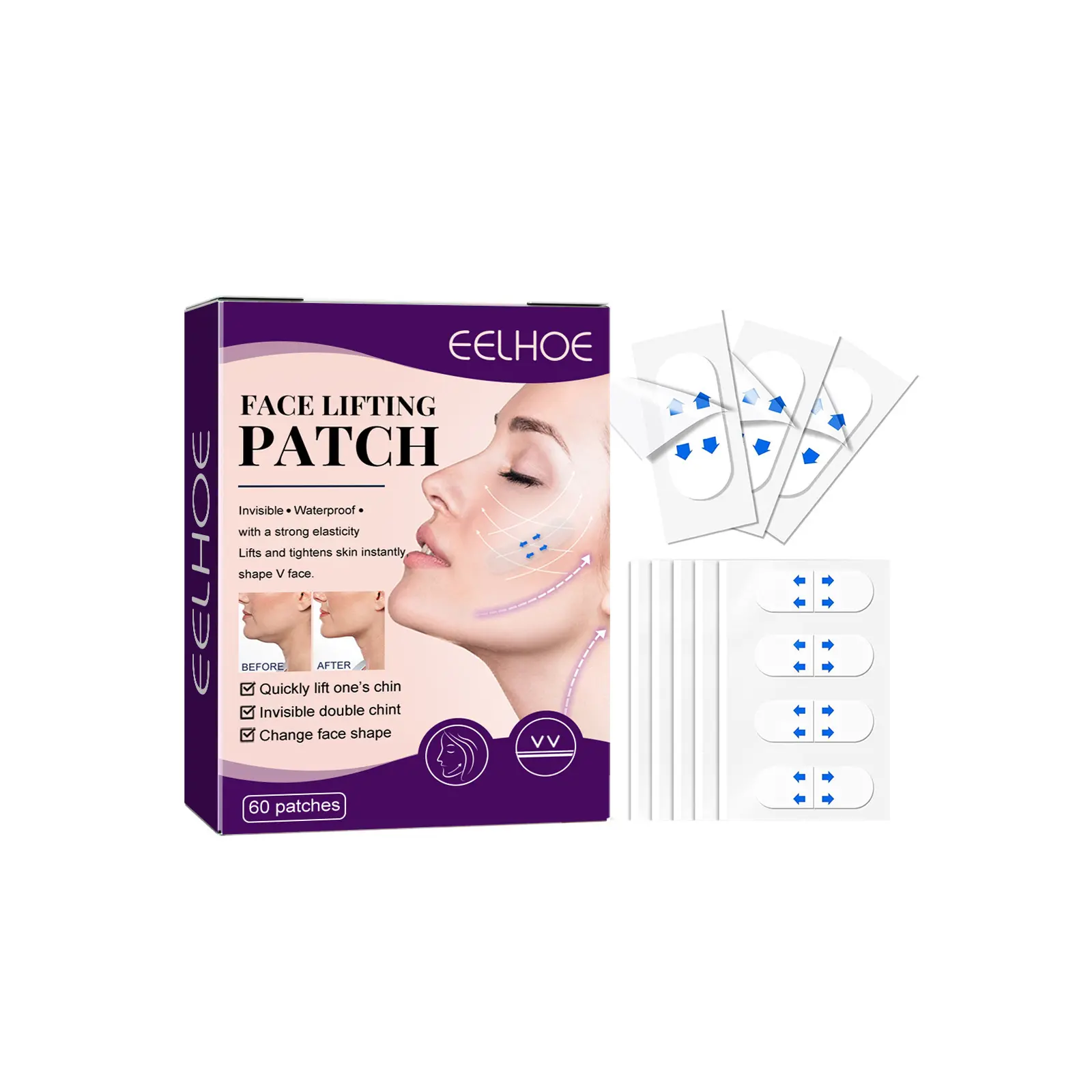 Lifting Face Patches Waterproof Double Chin Remove Sagging Face Slimming Nasolabial Folds Tightening Skin V Face Invisible Patch