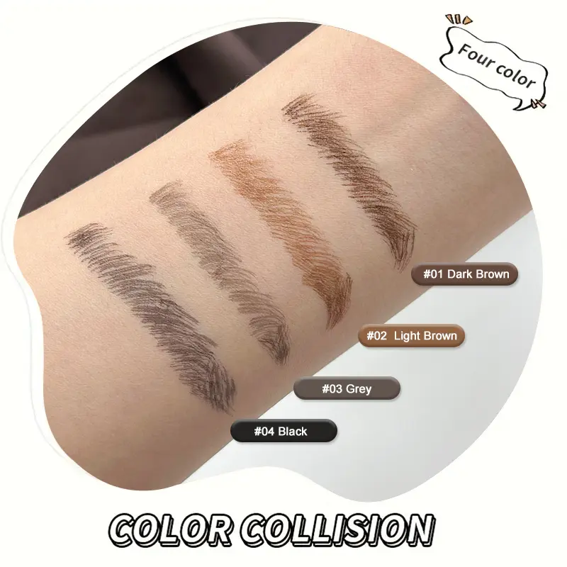 Waterproof Liquid Eyebrow Pen - Smudge Proof, Fine Tip, Natural Look, Long Lasting, Easy to Use for Thin Hair Strokes & Defined