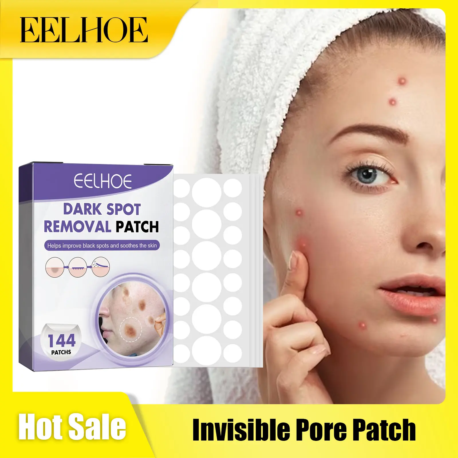Dark S-pot Removal Patch Freckles Blackhead Remover Shrink Pores Cleansing Lightening Melanin Pigment Cover Marks Pimple Patch