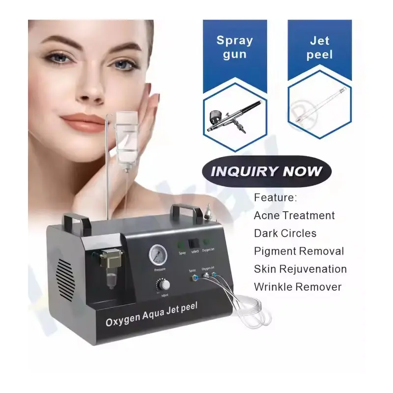 high quality facial clean hydro skin whitening Acne Treatment jetpeel beauty salon 3 in 1 oxygen jet peel oxygen facial machine