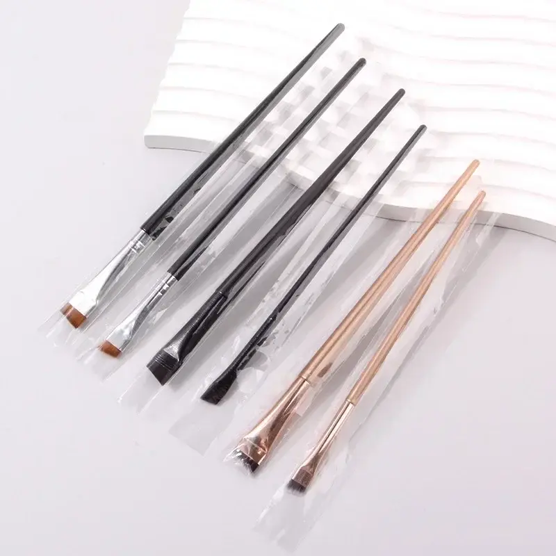 4PCS Liquid Eyeliner Brush Ultra Thin Fine Oblique Angle Flat Head Eyebrow Brush Contouring Brow Eye Liner Makeup Brush Tools