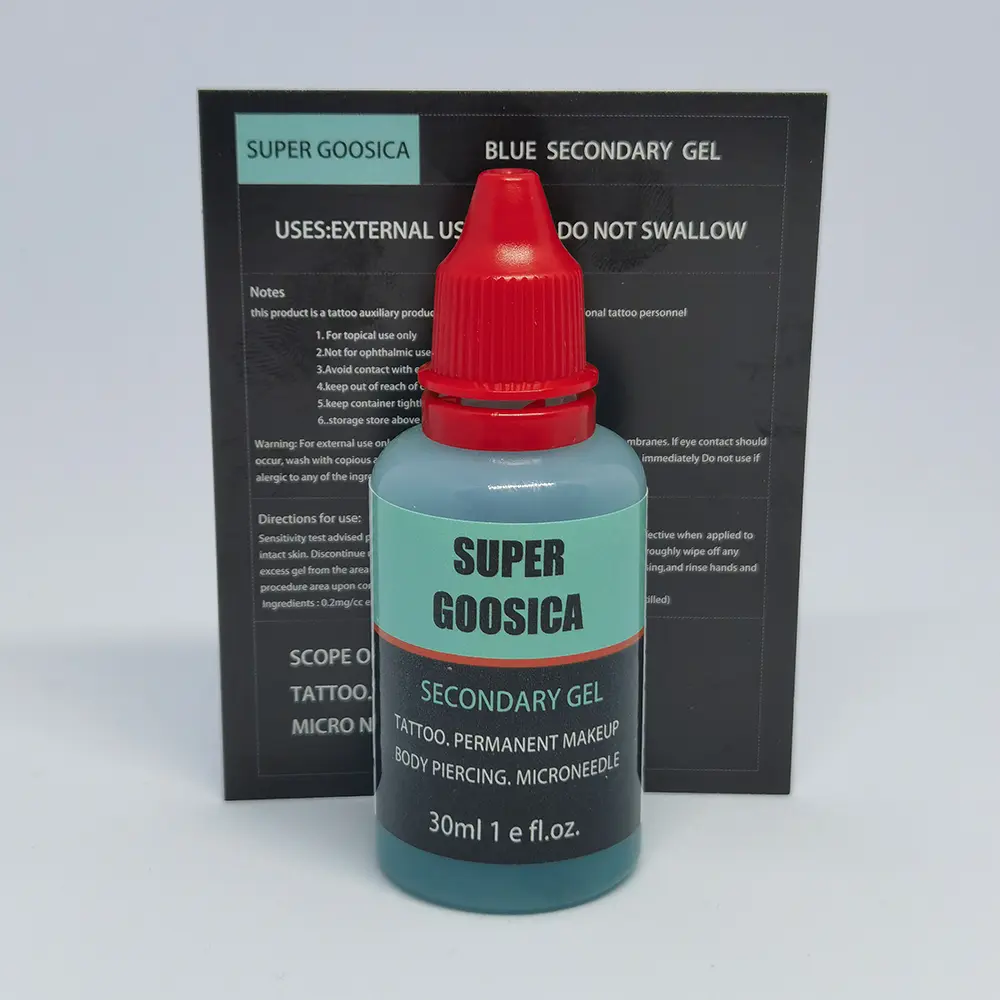 Super Goosica Tattoo Blue Gel Secondary Gel During Permanent Makeup Microblading Piercing Eyebrow Lip Liner Body Beauty 30ml