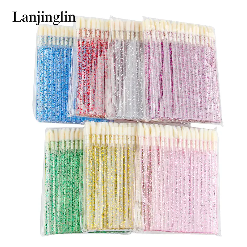 Lanjinglin 5/50 Pcs Disposable Lip Brush Makeup Brushes Lipstick Applicator Wands Eyelashes Extension Tool Beauty Accessories