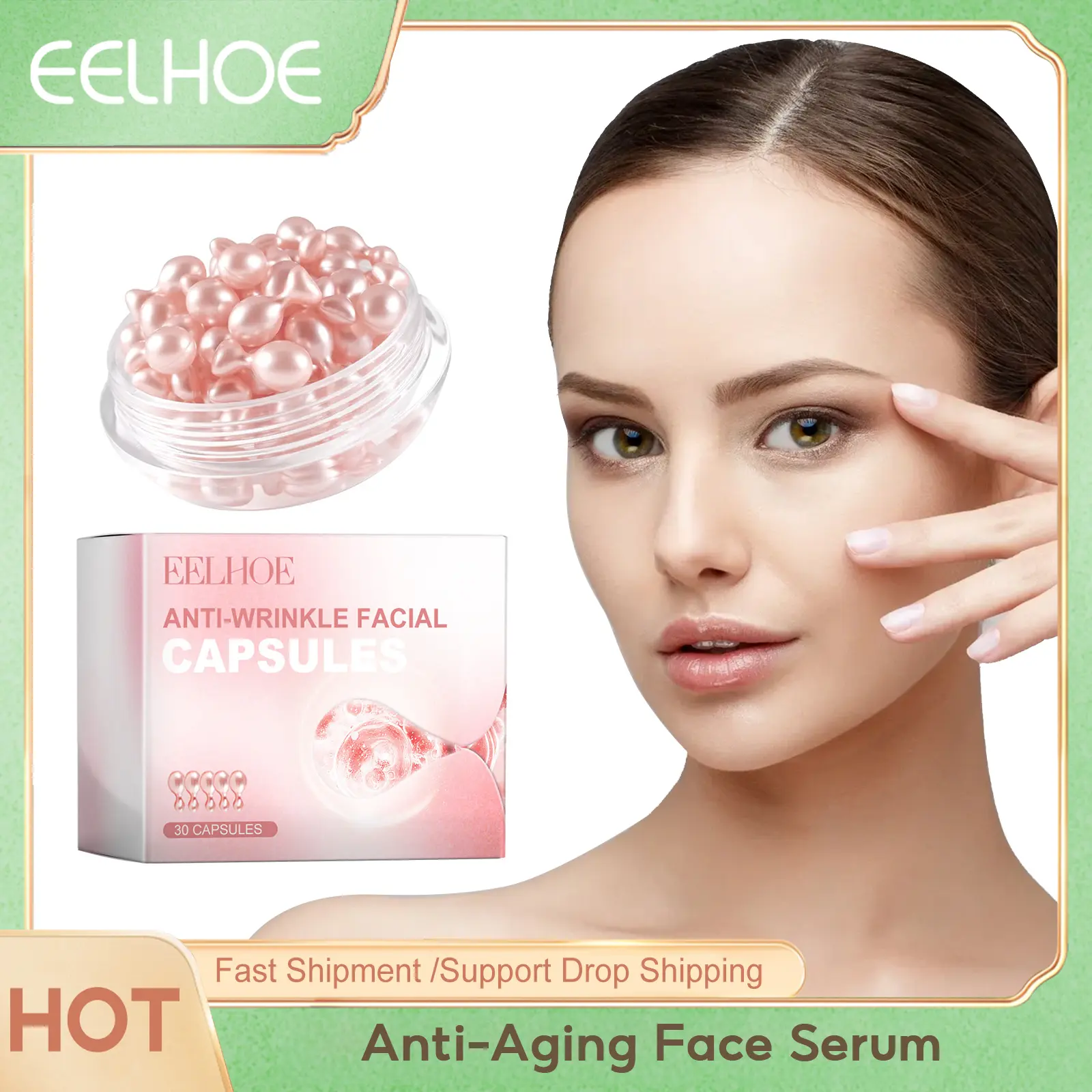 EELHOE Repair Face Serum Capsule Fade Fine Line Anti Wrinkle Essence Firming Face Serum Moisturize Face Rejuvenation Serum 30PCS