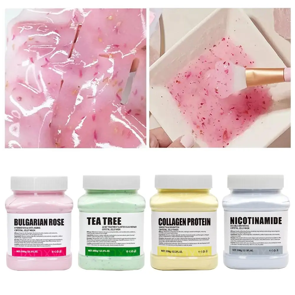 350g Jelly Mask Powder for Facial Rose Mint Tea Tree Masks Peel Off Crystal Collagen Jelly Mask for Face Mask Skin Care