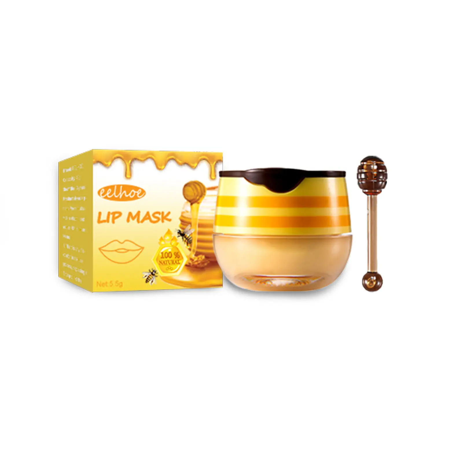 Eelhoe Honey Lip Mask Moisturizing Exfoliating Lip Care Bee Lipstick Intense Hydration Repair Exfoliation Texture Improvement