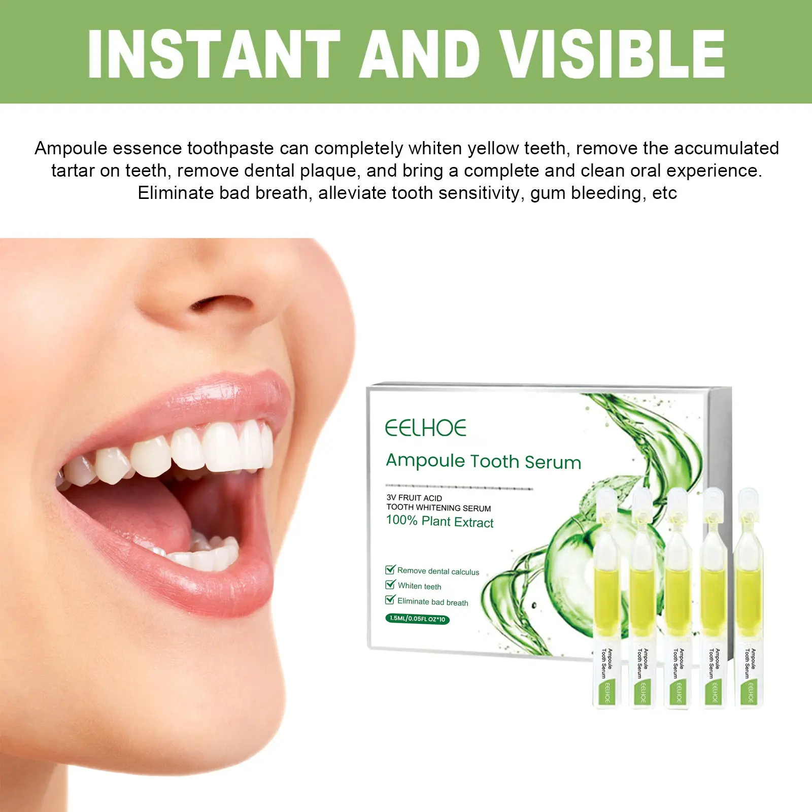 Teeth Whitening Serum Teeth Cleaner Plaque Remover Fresh Breath Oral Hygiene Essence Removes Stains Tooth Bleach Dentifrice 15ml