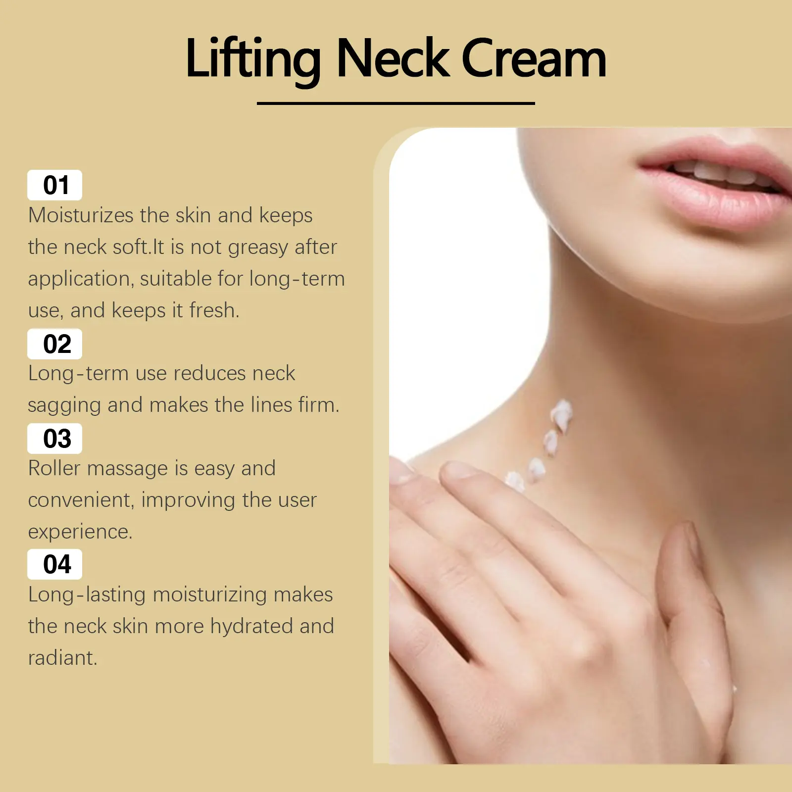 EELHOE Neck Firming Cream Neck Wrinkles Remover Crepey Skin Repair Treatment Nourishing Hyaluronic Acid Tighten Lift Neck Cream