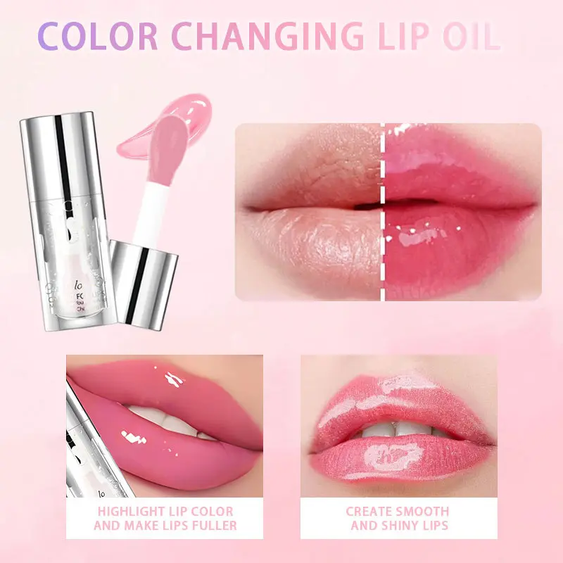Pearlescent Color-Changing Lip Gloss,Natural Shining EffectLong-Lasting Moisturizing and Hydrating Lip Plumping Mirror Lip Glaze