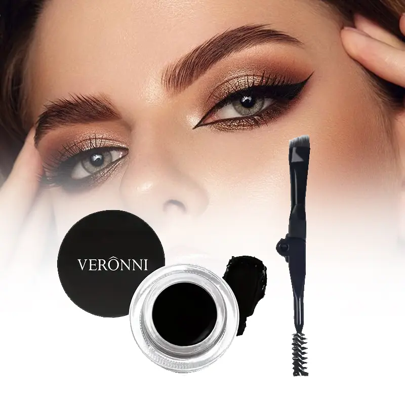 Eyebrow Cream Smooth Eyebrow Pomade Gel Long Lasting Waterproof Eyeliner Gel Eye Brow Cosmetics Brow Tint Black Eye Brow Makeup