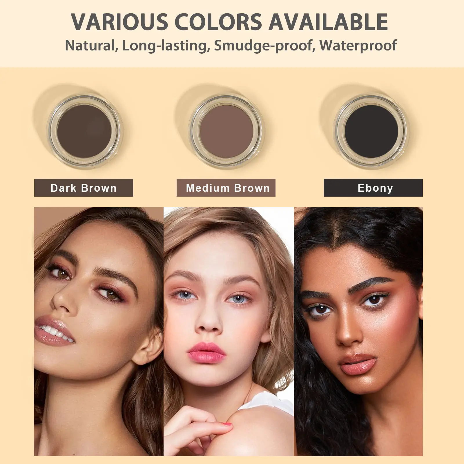 Eyebrow Cream Smooth Eyebrow Pomade Gel Long Lasting Waterproof Eyeliner Gel Eye Brow Cosmetics Brow Tint Black Eye Brow Makeup