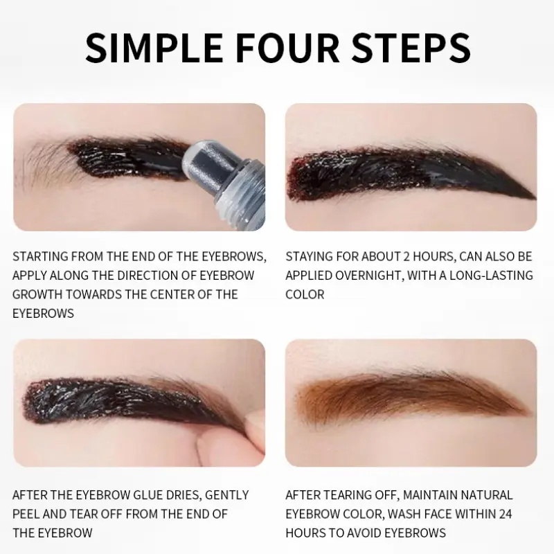 3D Eyebrow Styling Gel Cream Smudge Proof Waterproof Quick Dry Long Lasting Natural Easy Peel Off Tear Pull Makeup Cosmetics