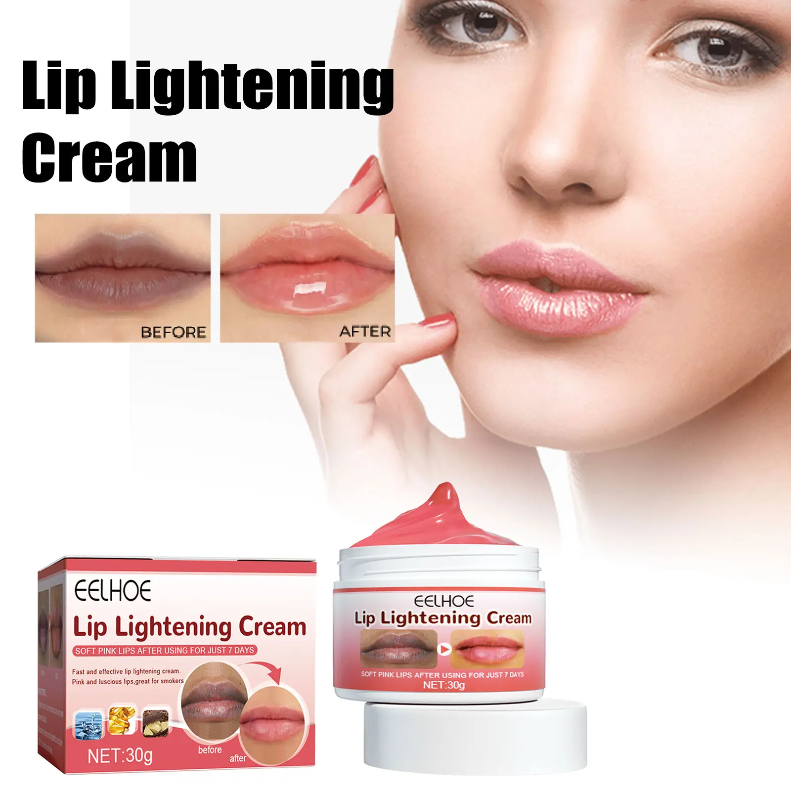 Lip Lightening Cream Dark Lips Removal Natural Moisturizing Lip Balm Nourish Fade Lines Lip Balm Brightening Dark Lips Cream 30g