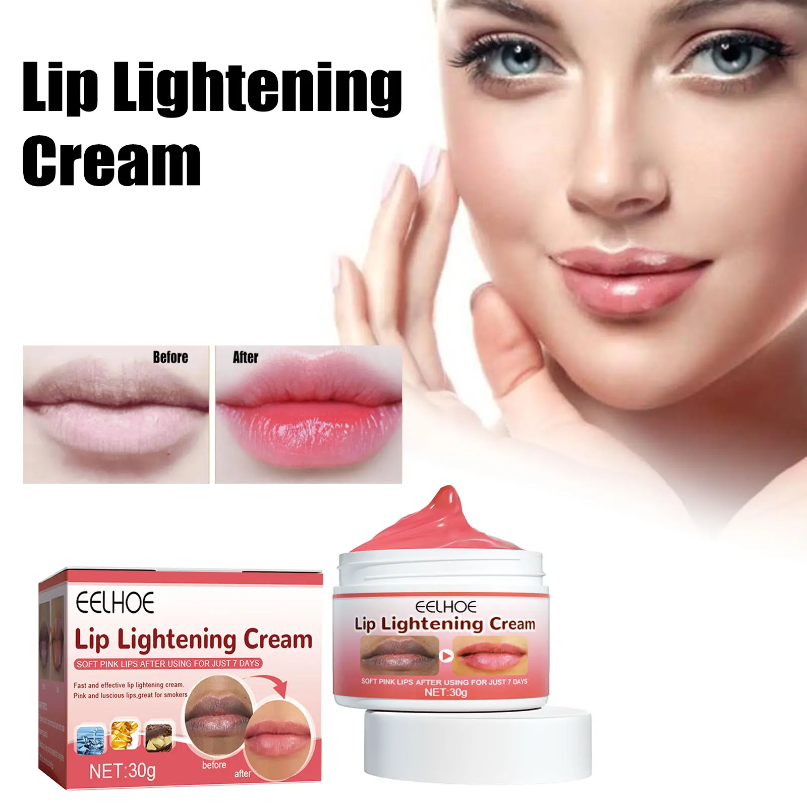 Lip Lightening Cream Dark Lips Removal Natural Moisturizing Lip Balm Nourish Fade Lines Lip Balm Brightening Dark Lips Cream 30g