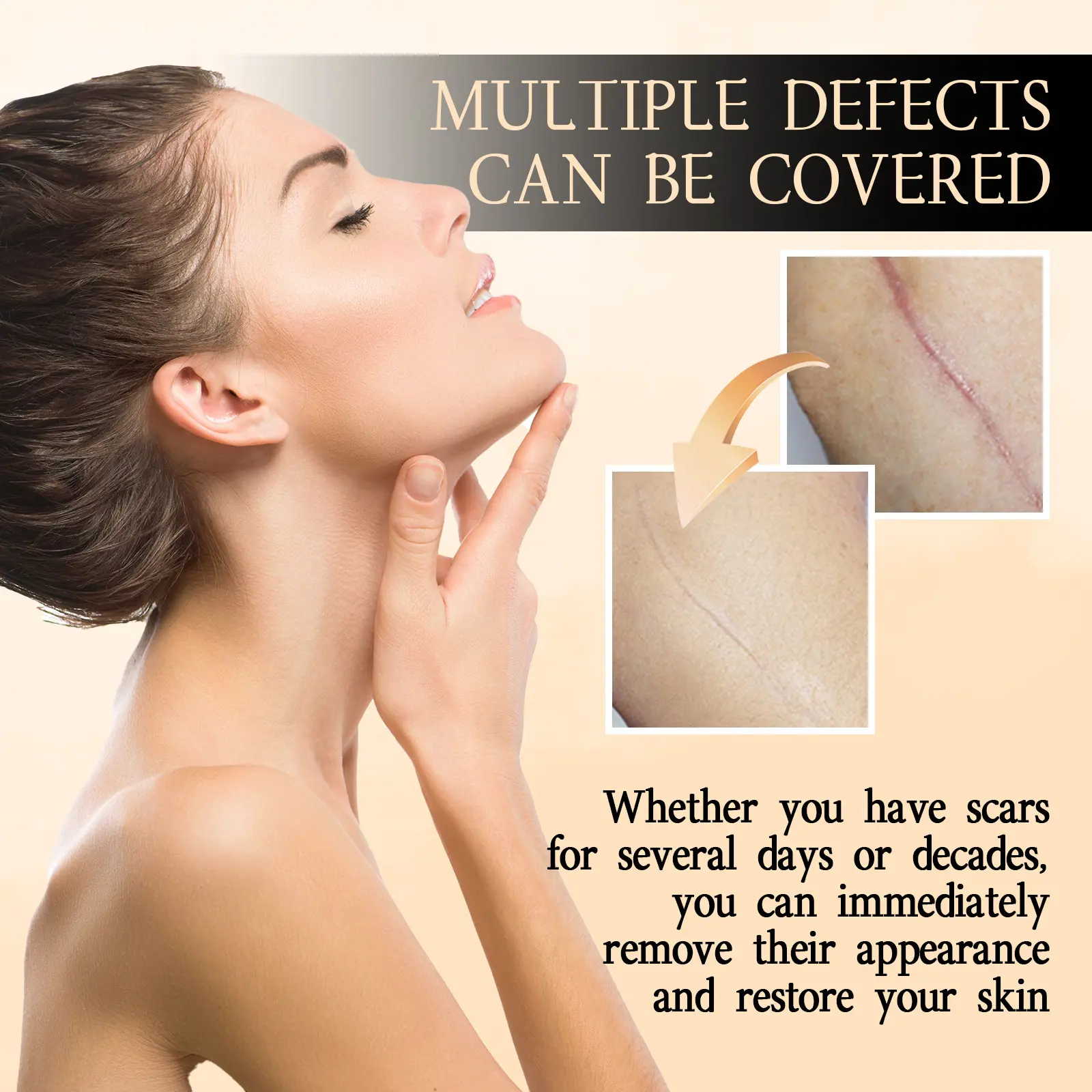 Body Concealer Cream - Waterproof, Brightening, Covers Tattoos, Scars, Birthmarks, 3 Color Correctors, Long Lasting Makeup, 12g