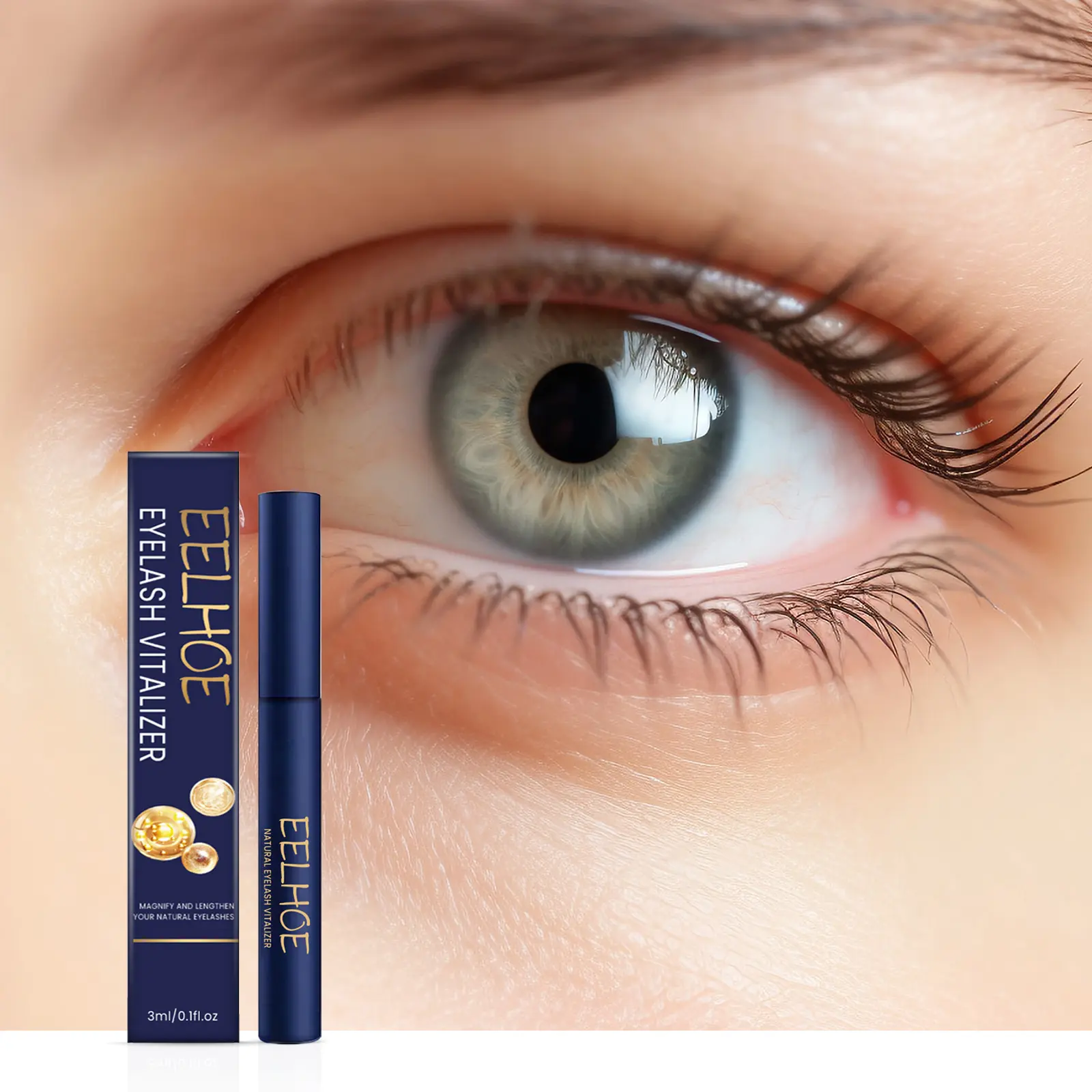Eyelash Vitalizer Supplement Nutrition Long & Thick Natural Curly Restore Damaged Lashes Make Darker Brighter Lash Growth Serum