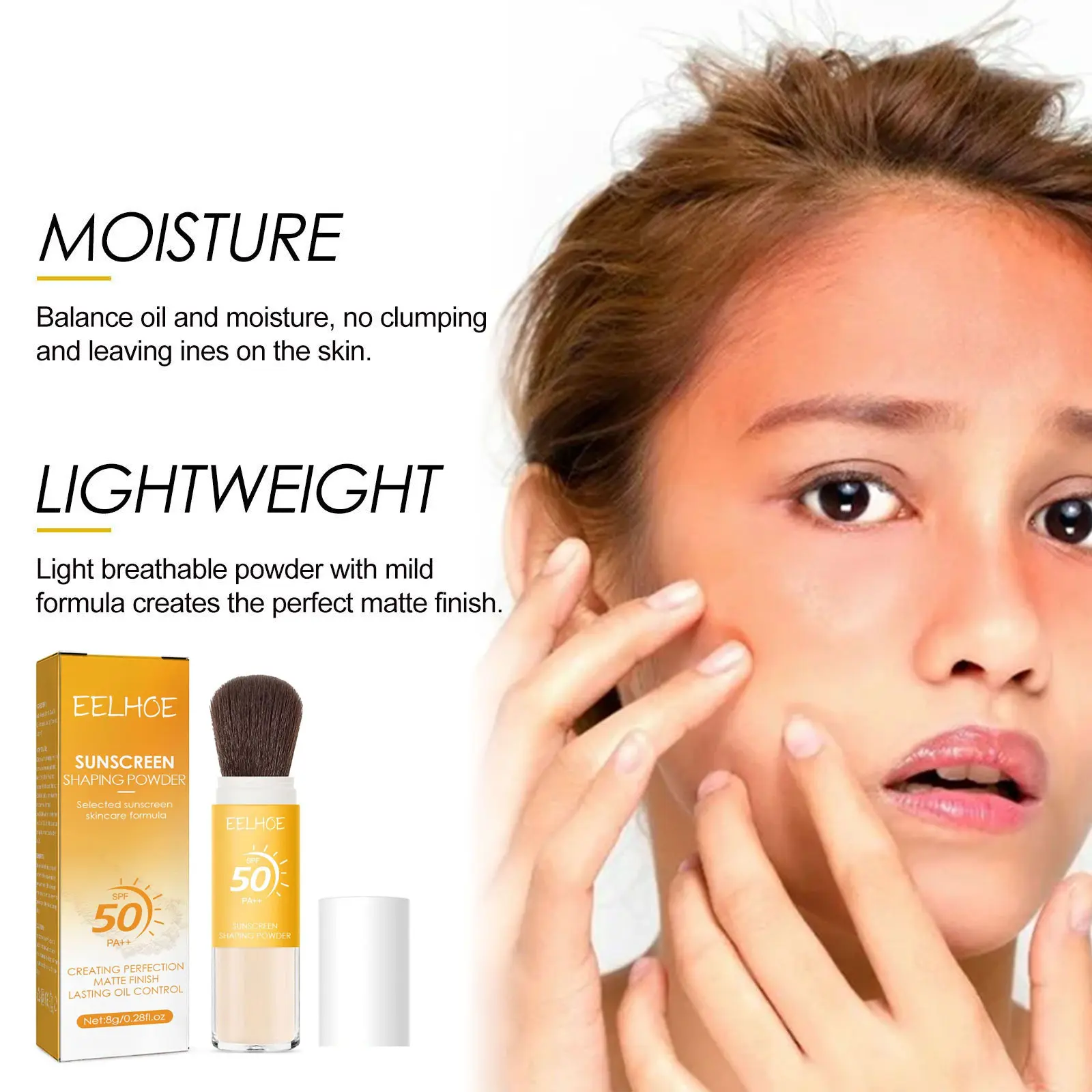 Sunscreen Setting Powder Oil Control Matte Finish Lasting Sweatproof Waterproof Anti Sunburn Sunblock Finishing Powder Cosmetic
