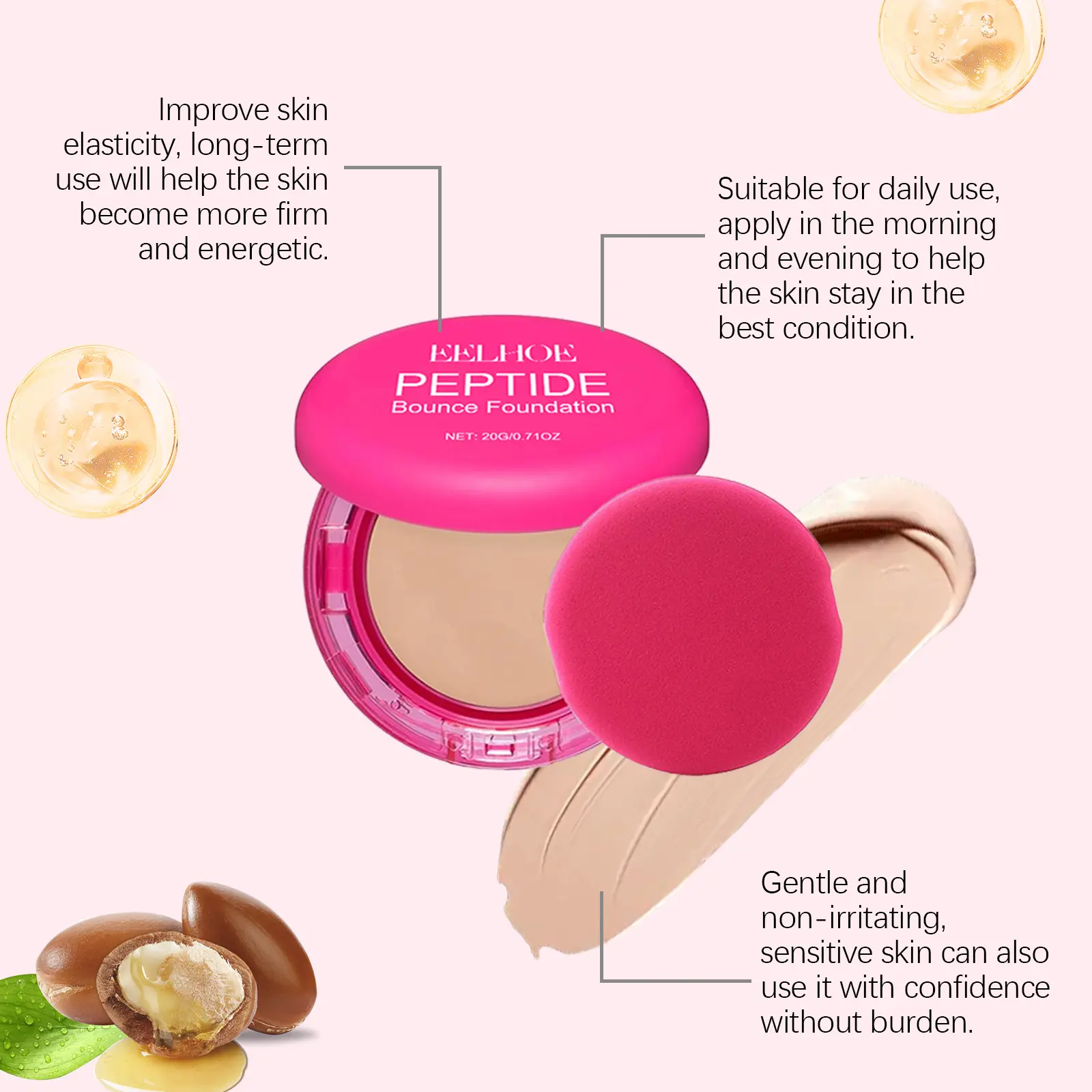 Eelhoe Facial Concealer Air Cushion Series Full Coverage Cover Black Eye Circles Oil Control For Dark Skin Makeup Concealer 20g