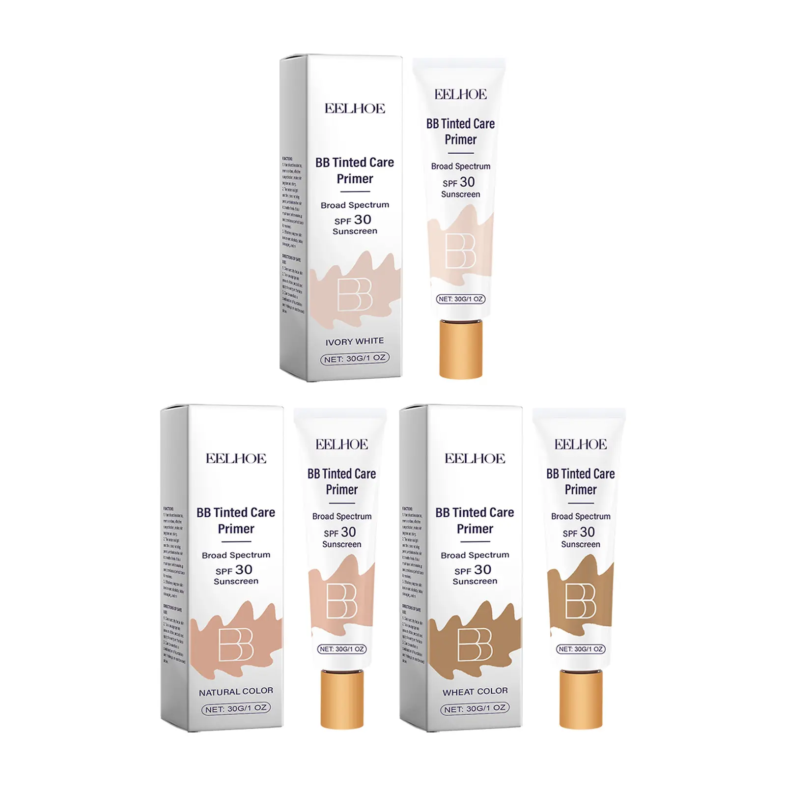 BB Cream Spf 30 Sunscreen Lighten Skin Protection Waterproof High Coverage Makeup Base Nicotinamide Brightening Face Primer 30g