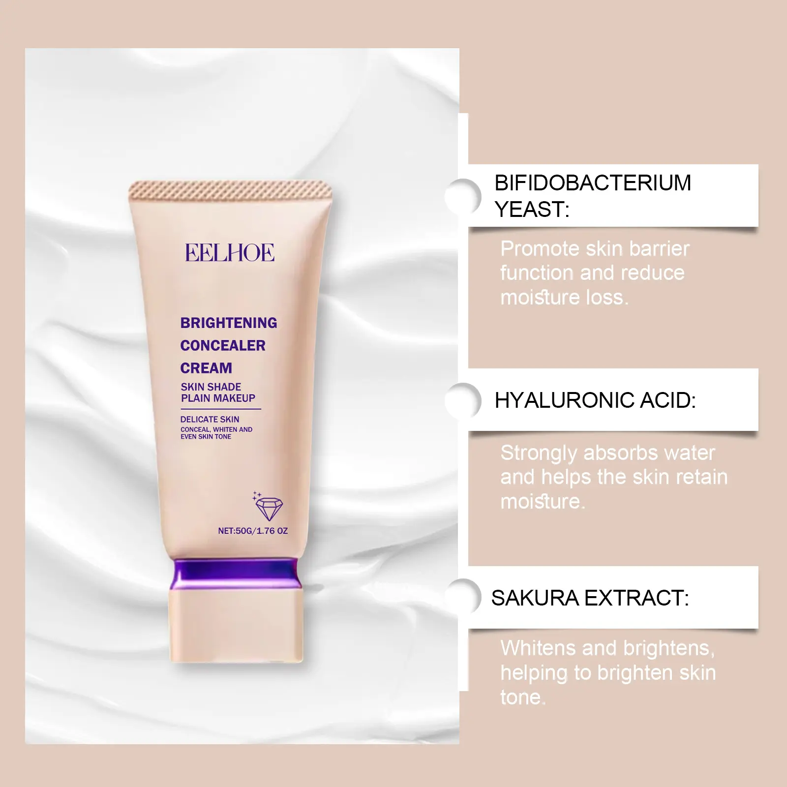 Concealer Cream Facial Foundation Cover Spots Pimples Dark Circles Foundation Base Brighten Moisturizing Cosmetic Makeup Woman