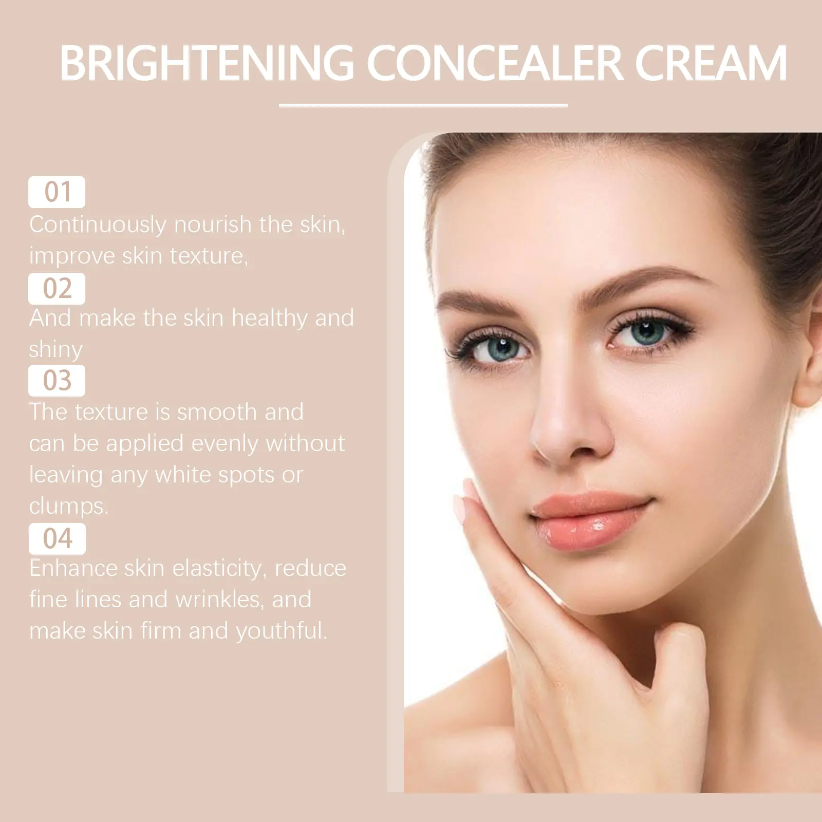 Concealer Cream Facial Foundation Cover Spots Pimples Dark Circles Foundation Base Brighten Moisturizing Cosmetic Makeup Woman